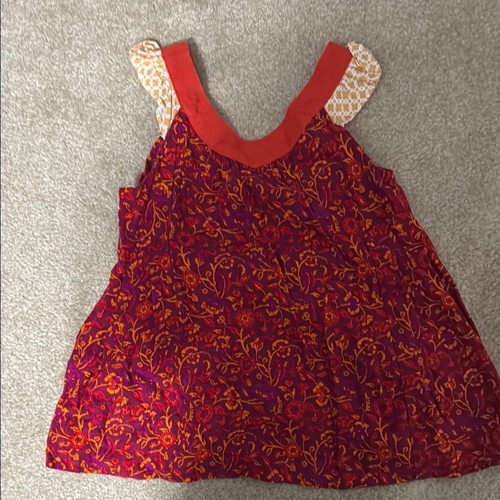 Floral Red and Orange Kids Top